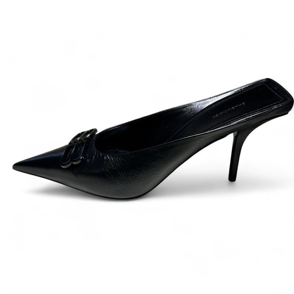 Balenciaga Women's Black Square Knife BB Mule Size 38 NEW IN BOX - Picture 10 of 16
